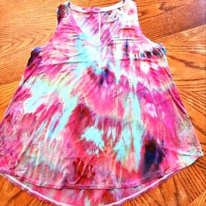 Women's custom tie dye tank tunic tank top, size M
